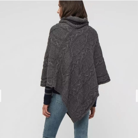 Jigsaw Roll Neck Cable Knit Poncho - Picture 10 of 10